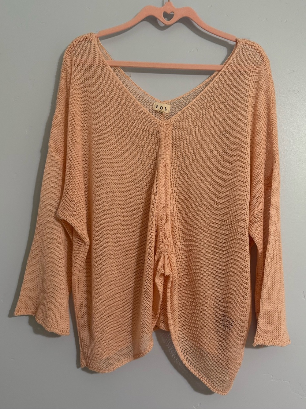 POL Knit Crochet Oversized Top Beach Coastal Cottagecore Boho